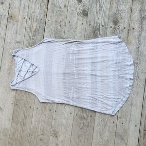 Maurices Gray Watercolor Criss Cross Strappy Tank Mini Dress/Tank Top Tunic